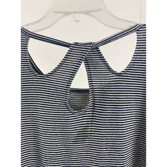 Soft Surroundings Striped Navy French Keyhole Top Size L - Picture 5 of 11